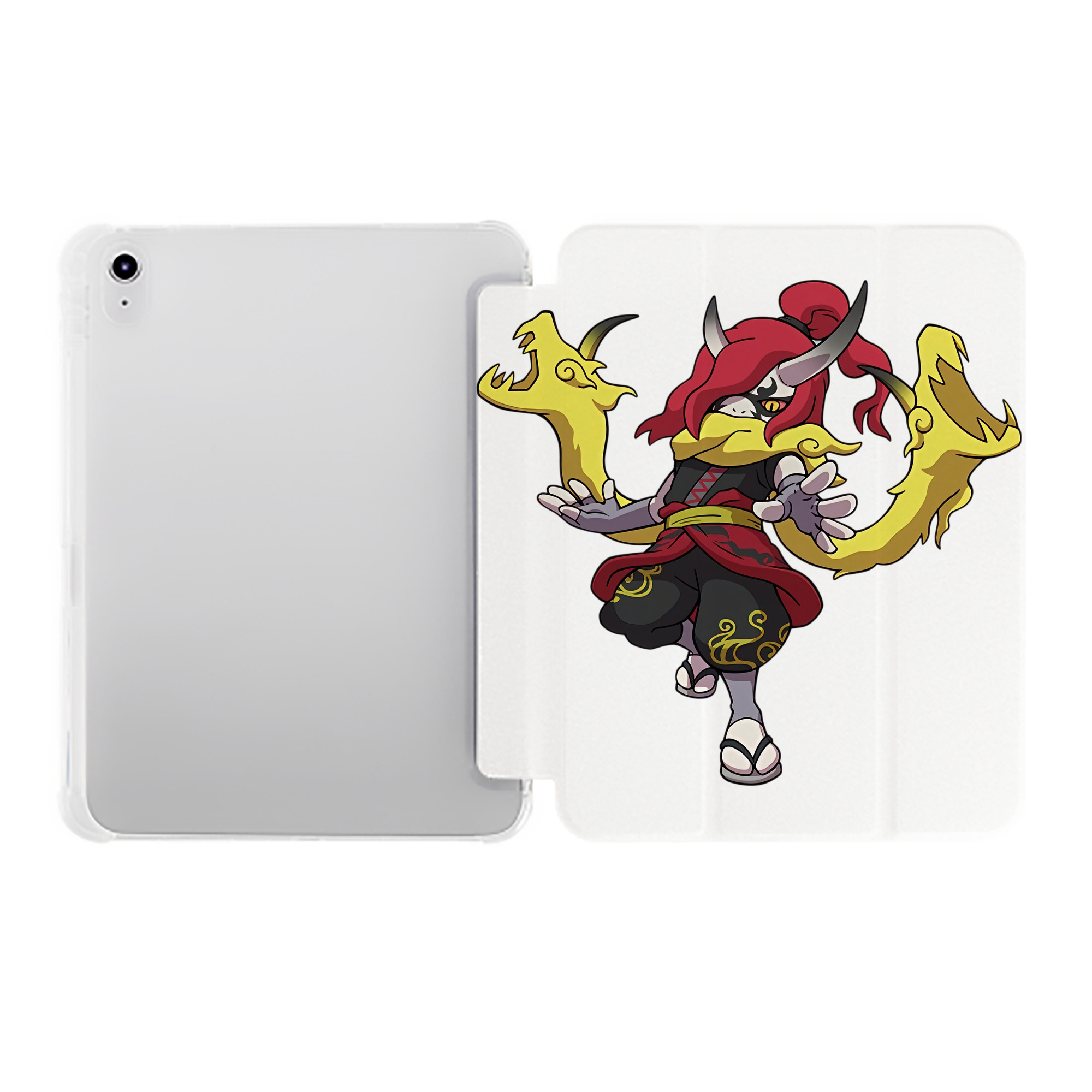 （画像用） 妖怪ウォッチ Yo-kai Watch IPad ケース ペン収納付き 三つ折りスタンド PUレザー×シリコン 対応機種9.5/10.5/10.9インチ